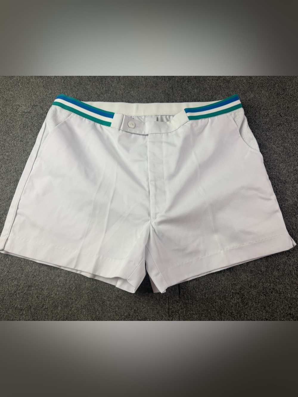 Winbledon Mens Vtg Flat Front 4" Tennis Shorts Size 35 Multicolor